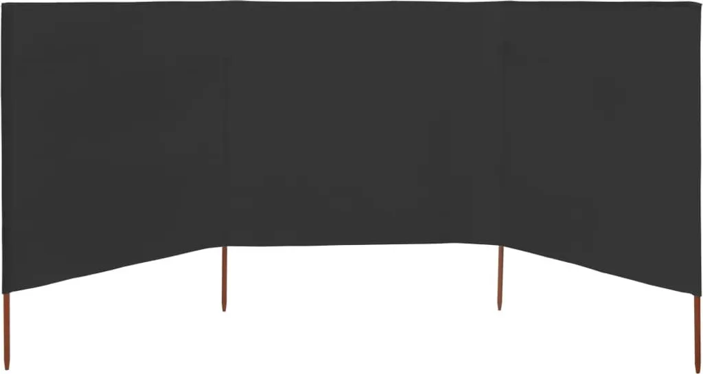 Stop vent et vis-à-vis paravent 400x160 cm anthracite 3 sections