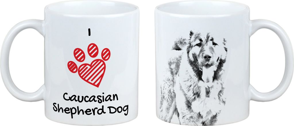 Kaukasischer Schäferhund, Kaukasischer Owtscharka - Tasse mit Hund, entzückende Tasse mit Grafik, Geschenk mit Ihrem Foto von der Marke Art-Dog