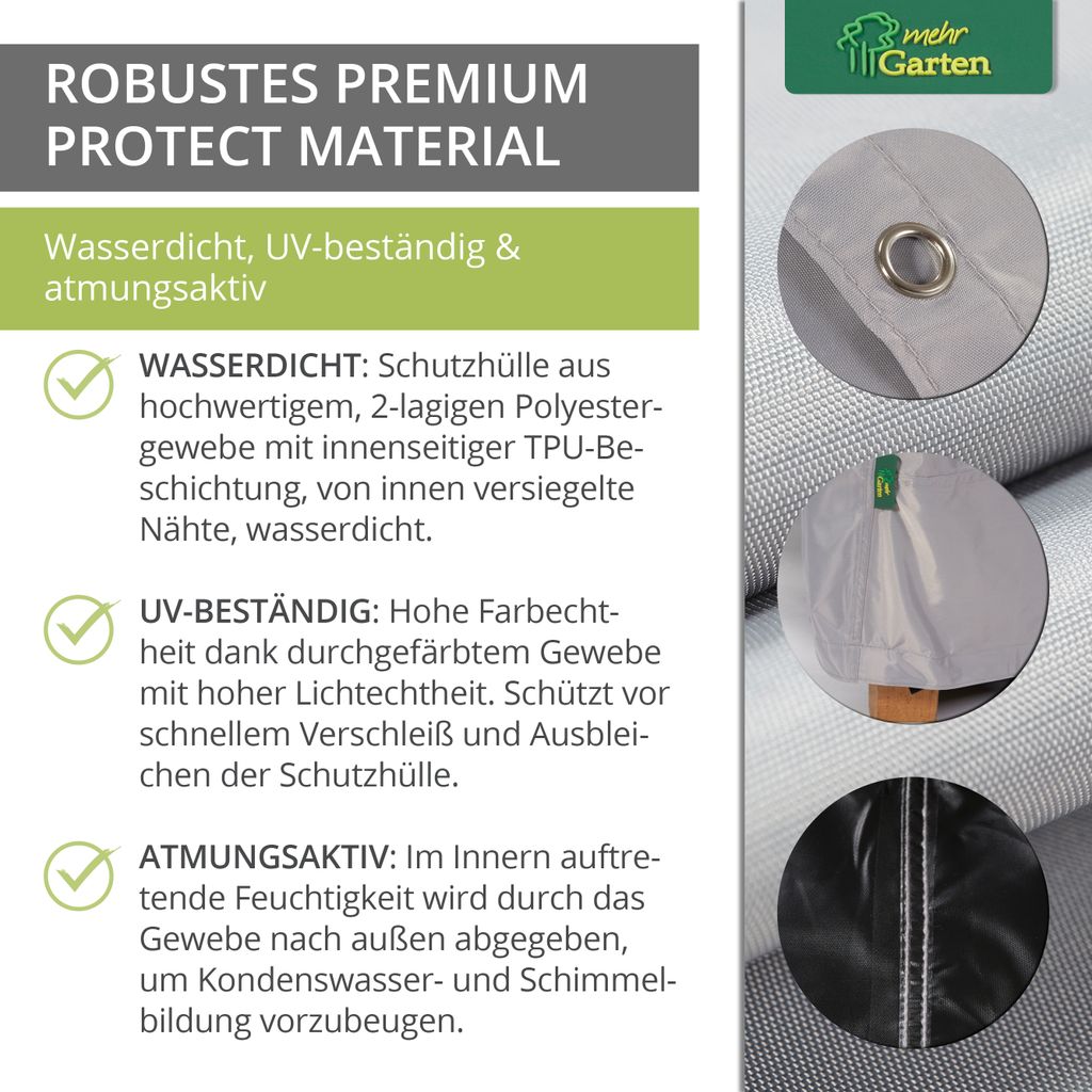 Protect Gartenbank Abdeckung, Größe:133 x 70 x 63/86 cm