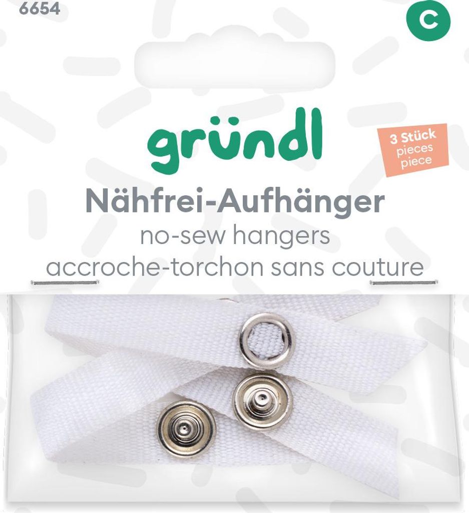 Gründl Nähfrei-Aufhänger weiß 3 Stück