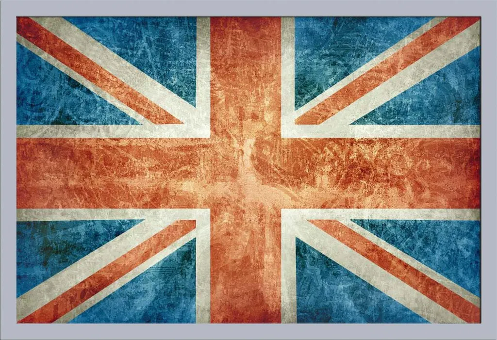 Poster Union Jack Vintage e Cornice Shinsuke Argento - Stile Urban Maxi