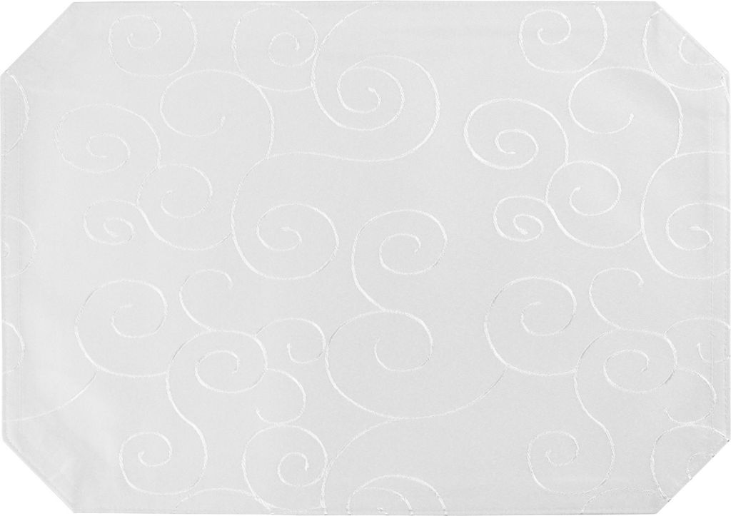Tischset weiß 35x50 cm Struktur damast Ornamente Platzset Produktbild 