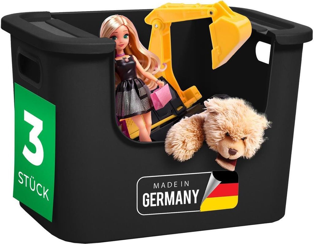 Novaliv 3x Aufbewahrungsbox Bad Organizer Kleiderschrank Schubladen Ordnungssystem Schwarz Wohnmobil Schrank Organizer Box Badezimmer organizer & K...