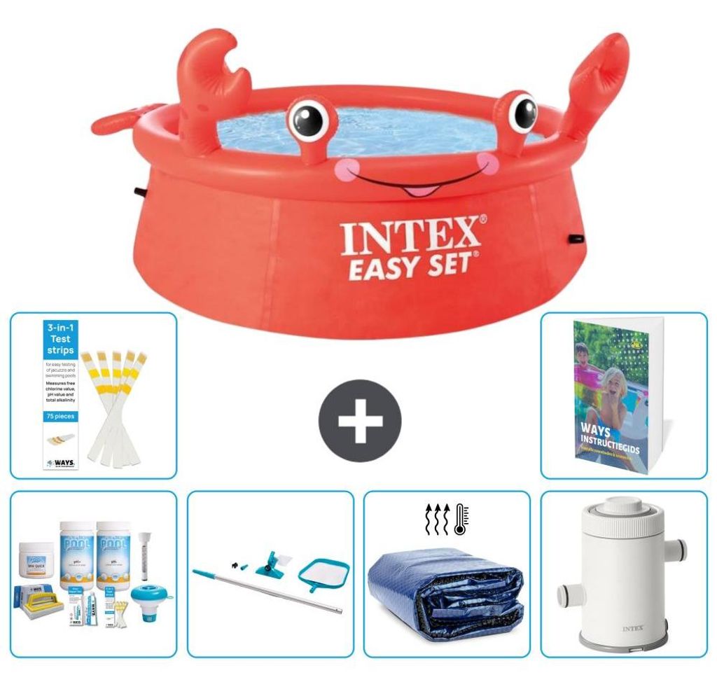 Easy Set Pool Rund - Krabbe - 183x51 cm - 7-teilig S93