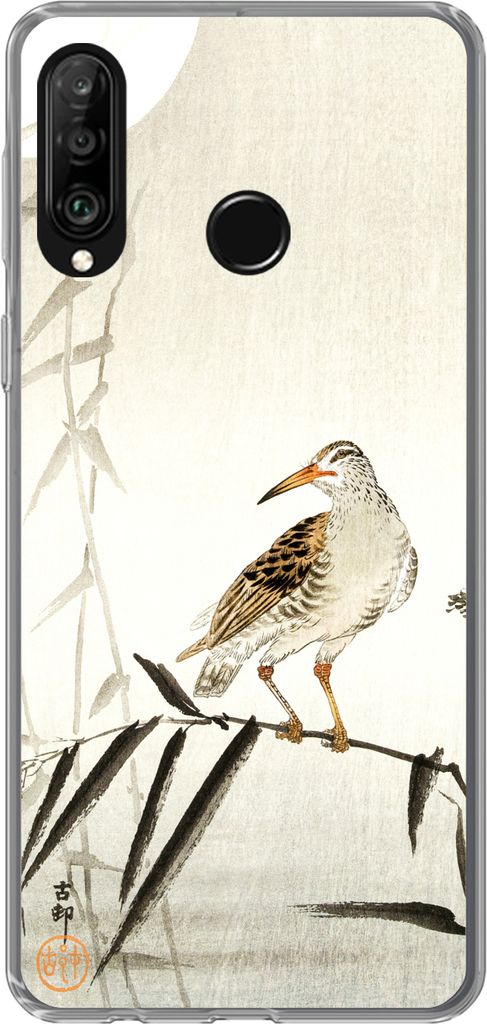 MuchoWow Handyhülle Schutzhülle Hülle für Telefoonhoesje Huawei P30 Lite Vogel - Tiere - Zweig - Vintage Silikon Softcase Handy Hülle - Hand...