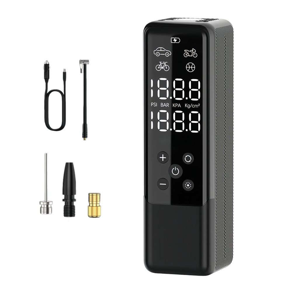 Elektrischer Luftkompressor, 22-Zylinder Auto Luftpumpe (DC-Version), Digitaler LCD-Display, Kompressor, LED-Licht,Für Auto, Motorrad, Fahrrad & B...