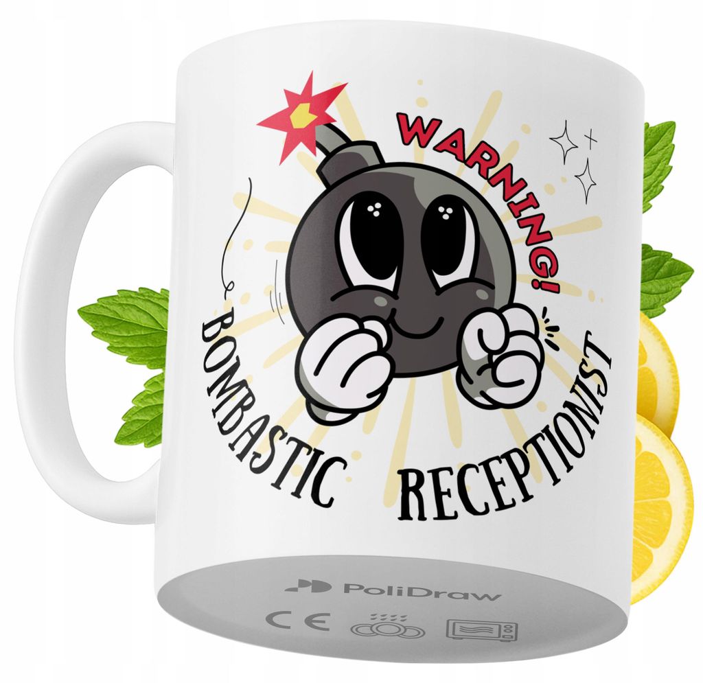 Lustige Kaffeetasse mit witzigem Textdesign für Rezeptionistinnen - ideal für Geburtstage, Namenstage, Feiertage und besondere Anlässe. Hochwert...