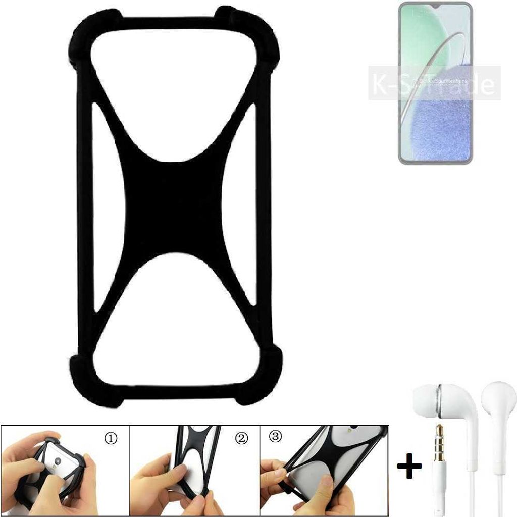 K-S-Trade Handy-Hülle + headphones kompatibel mit Huawei nova Y61 Schutz-Hülle Bumper Silikon Cover Case Silikoncase Silikonbumper TPU Softcase