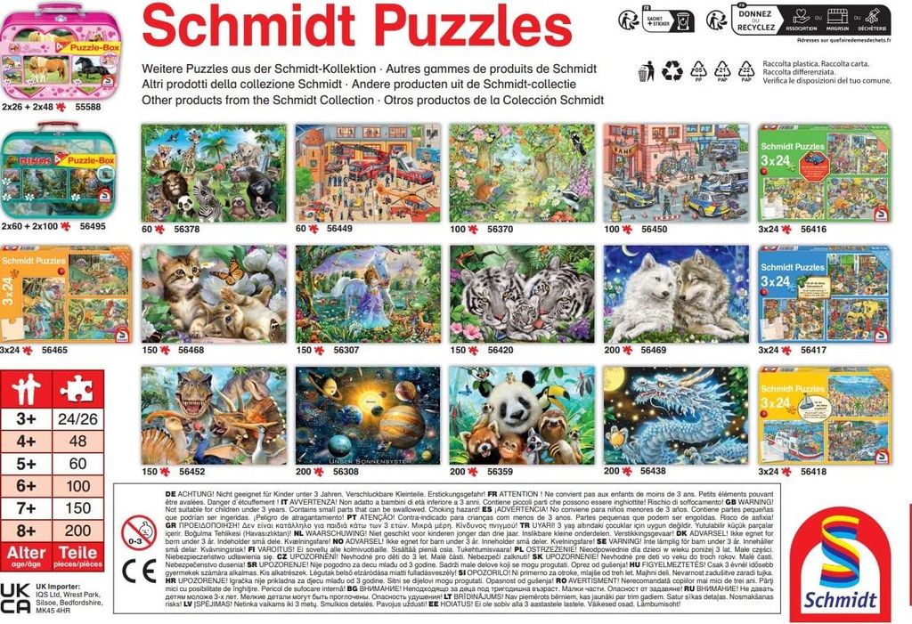 Schmidt® Spiele 56421, 150 stuks, Dieren, vanaf 7 jaar Productafbeelding 