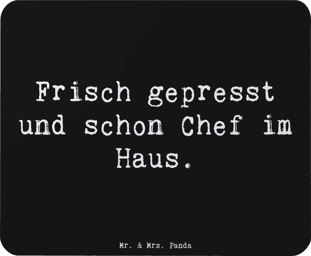 Mr. & Mrs. Panda Mouse Pad Spruch Baby Chef - Schwarz - Geschenk, Familienleben, persönliche Erinnerungen, pc mausunterlage, mousepad, Neugeborene...