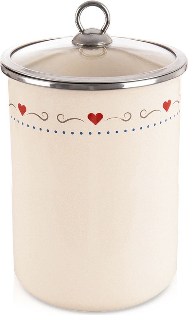 Orion | Frischhaltedose - Vorratsdose - 1,9 l - Creme - Mit Glasdeckel - Retro Design - Spülmaschinengeeignet
