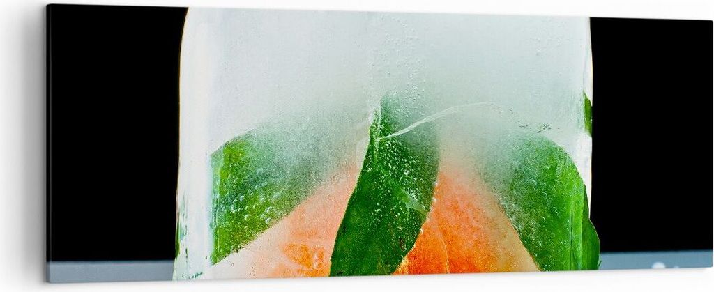 Bild auf Leinwand - Leinwandbild - Gefroren frucht dessert bio - 140x50cm - Wand Bild - Wanddeko - Leinwanddruck - Bilder - Kunstdruck - Wanddekora...