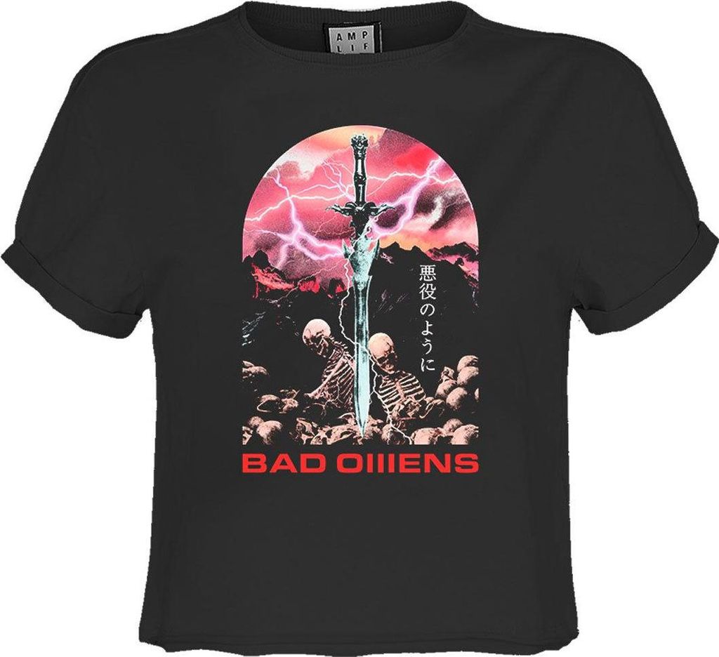 Amplified - "Fantasy Sword" kurzes T-Shirt für Damen GD4067 (XXL) (Holzkohle)