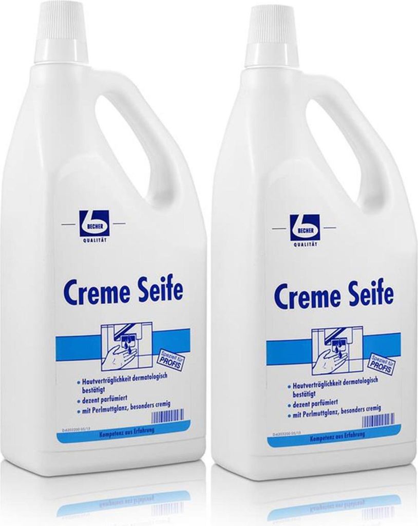 Dr. Becher Creme Seife 2 Liter auch zum Duschen/Baden geeignet (2er Pack)
