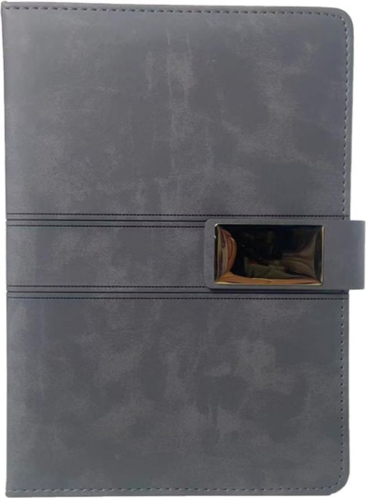INF A5 Business Notizbuch mit Magnetverschluss, PolyurethanHardcover und Stifthalter Grau