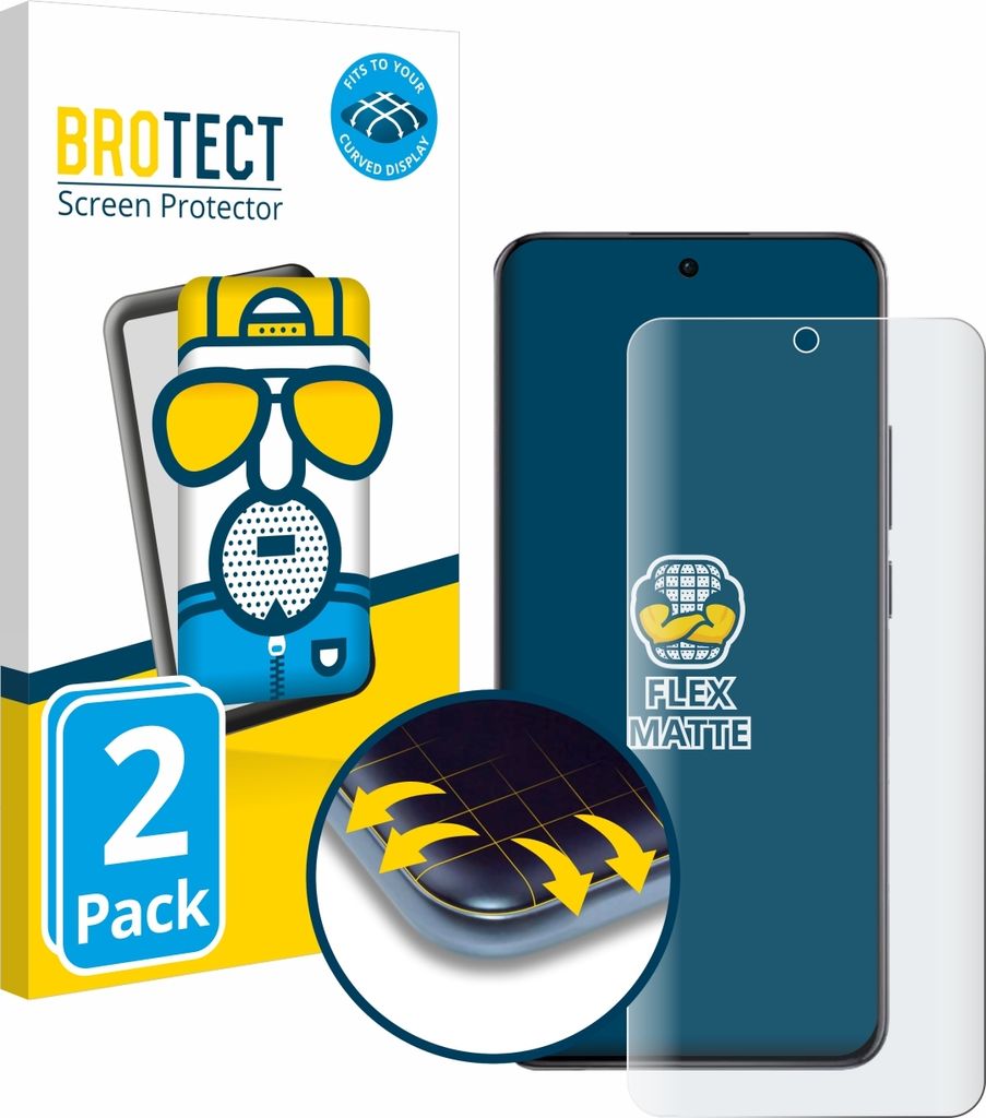 2x BROTECT Fullscreen Schutzfolie für Oppo Reno 12 Pro Displayschutz Folie Fullcover Matt Entspiegelungsfolie