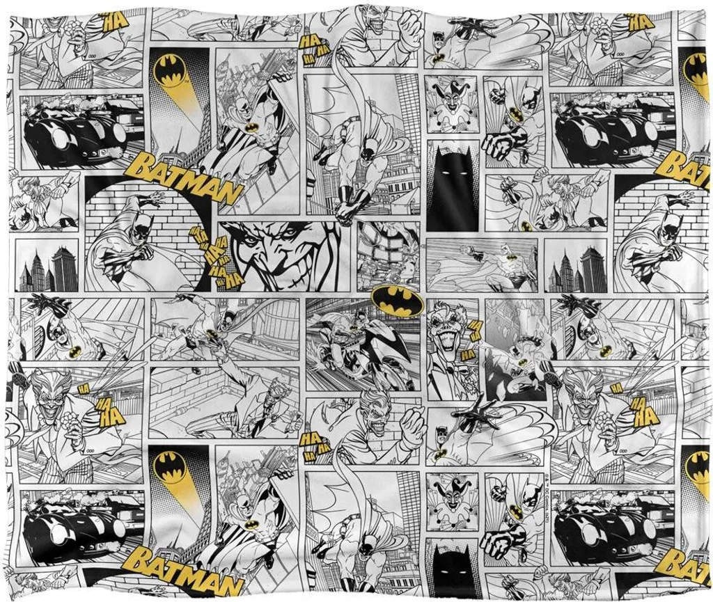 Couverture Batman Multicolore en Tissu Doux Panels d'action TV18663