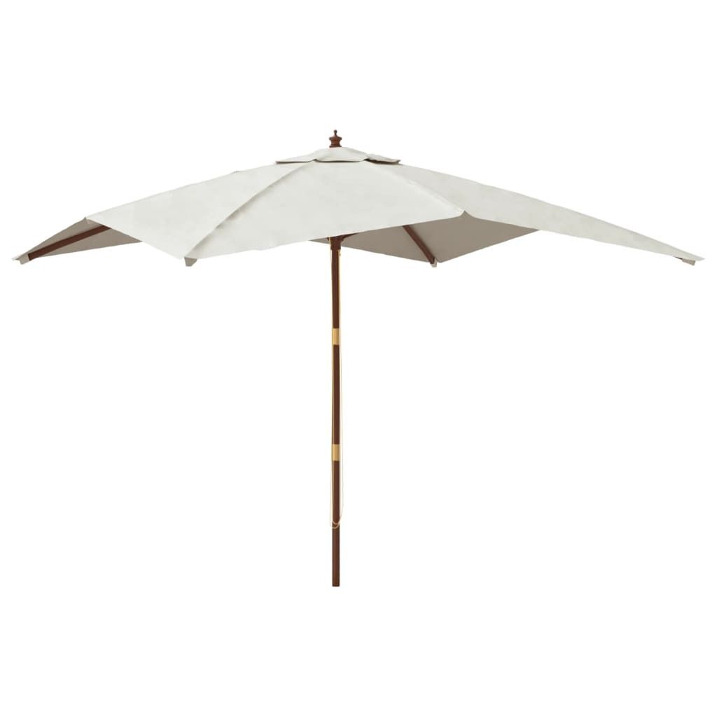 vidaXL Sonnenschirm mit Holzmast Sandfarben 300x300x273 cm Produktbild 