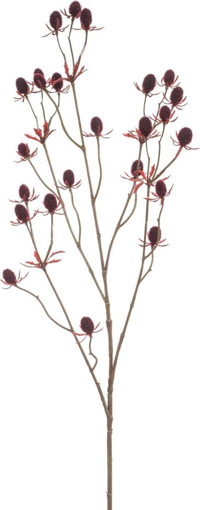 artplants.de Kunststoff Edeldistel Loukas, dunkelrot, 70cm, Ø1,5cm - Deko Blume
