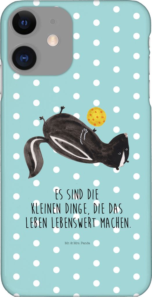 Mr. & Mrs. Panda Iphone 11 Handyhülle Stinktier Ball - Türkis Pastell - Geschenk, Handy Schutzhülle, Raubtier, Stinker, Wildtier, Weisheit, XR, ...