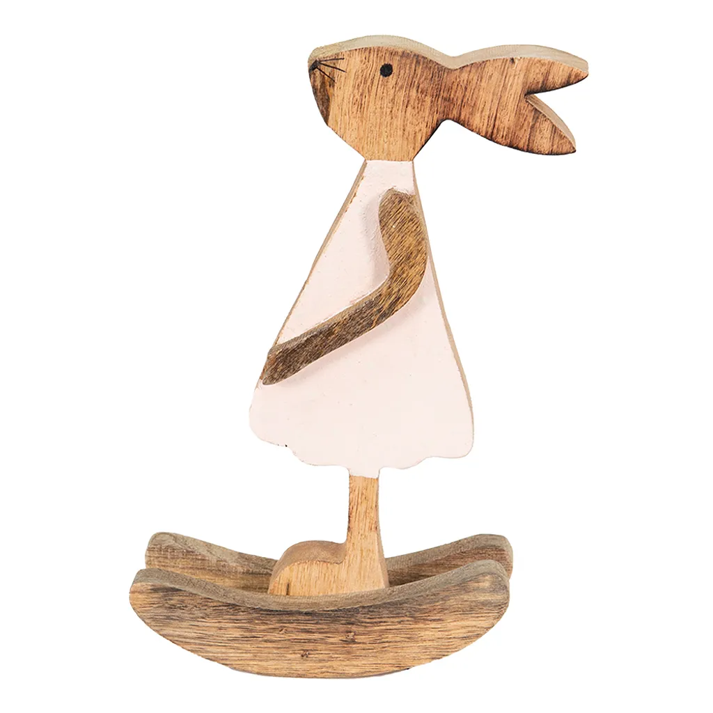 Décoration de Pâques Lapin Marron et Rose 25 cm pour la Maison