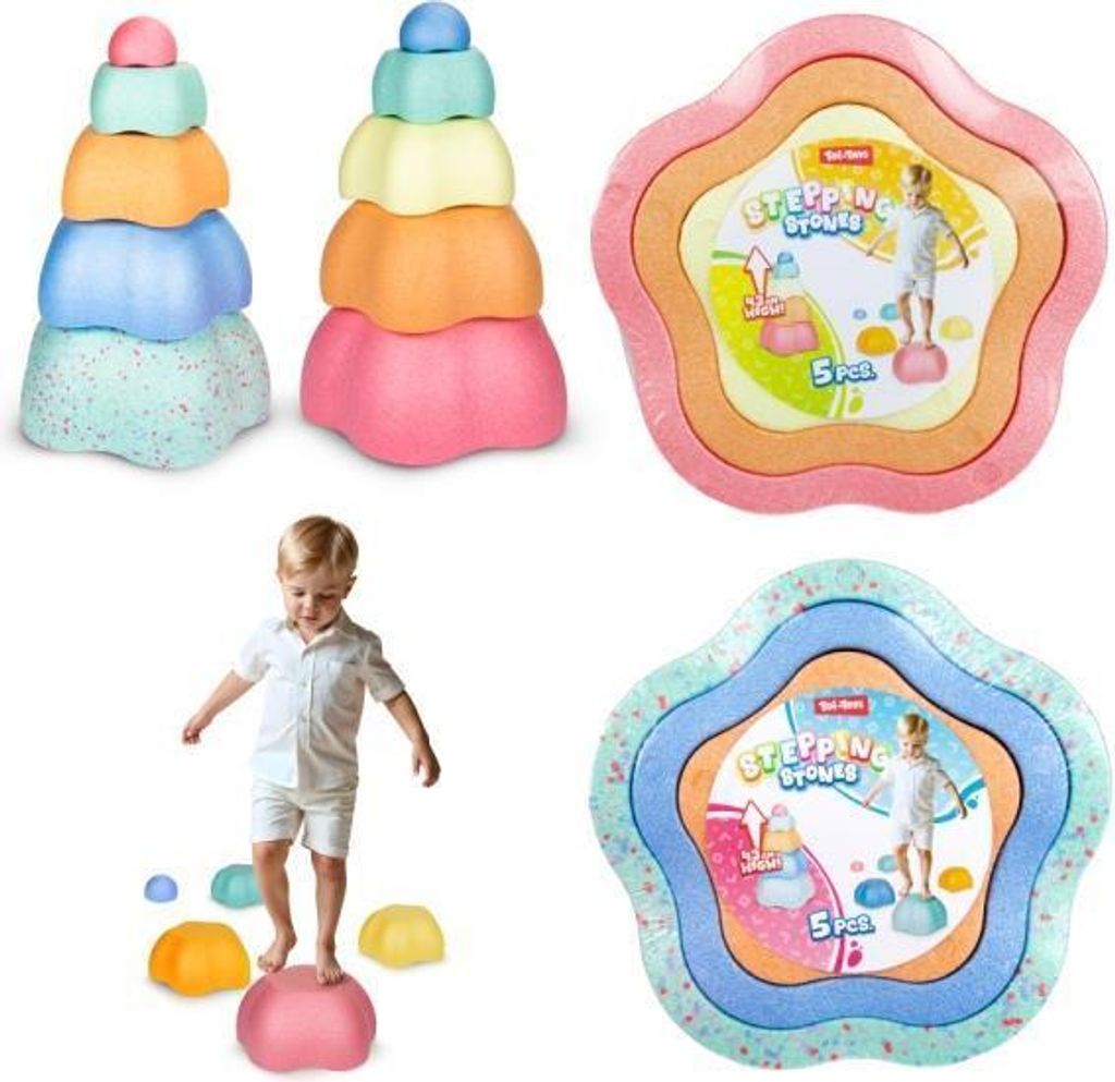 Toi-Toys Balanciersteine Spielzeug Pastell 5-teilig Gleichgewichtsspiel
