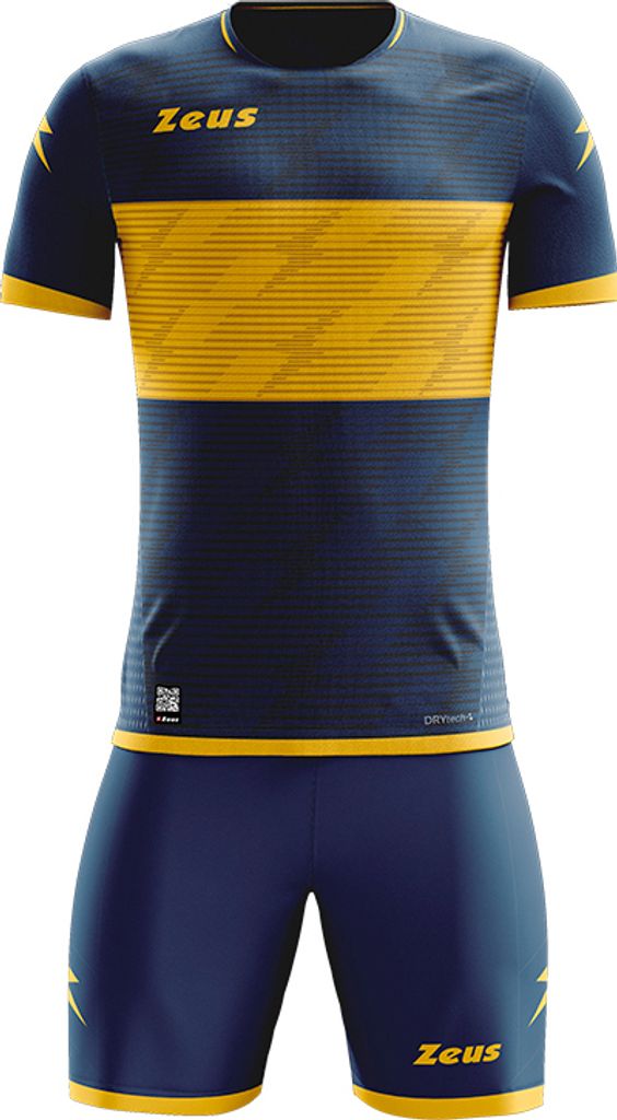 S/M|Zeus Icon Teamwear Set Trikot mit Shorts navy gelb Produktbild 