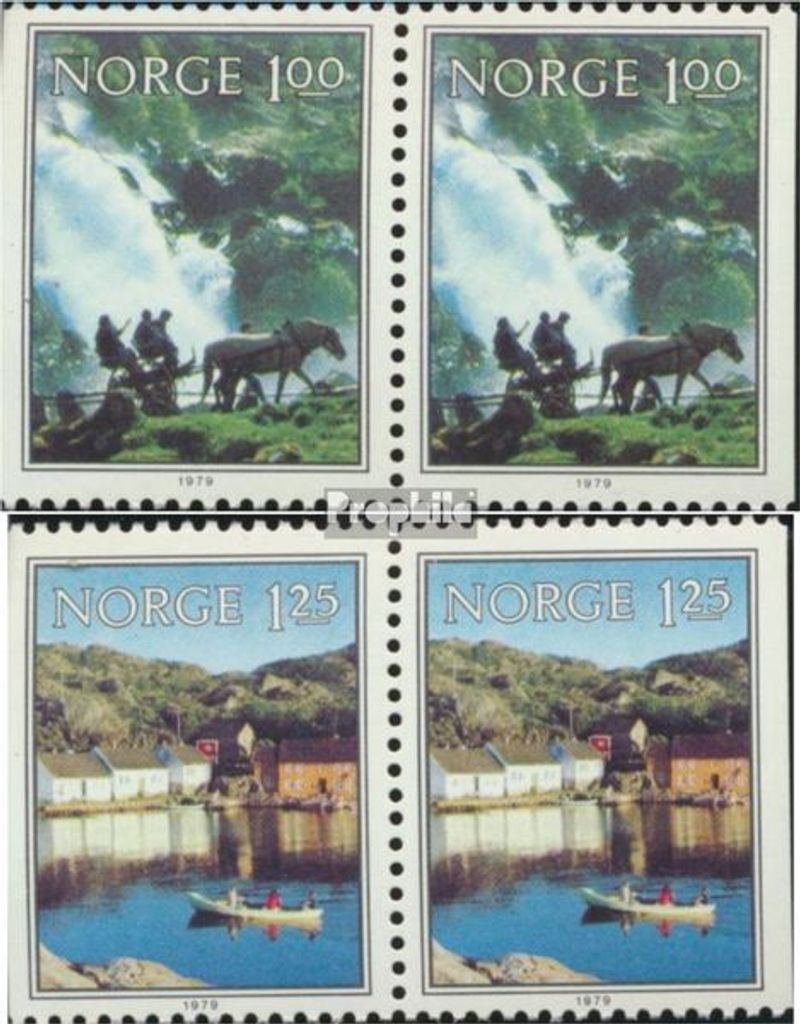 Briefmarken Norwegen 1979 Mi 795Dl/Dr-796Dl/Dr Paare (kompl.Ausg.) postfrisch Landschaften