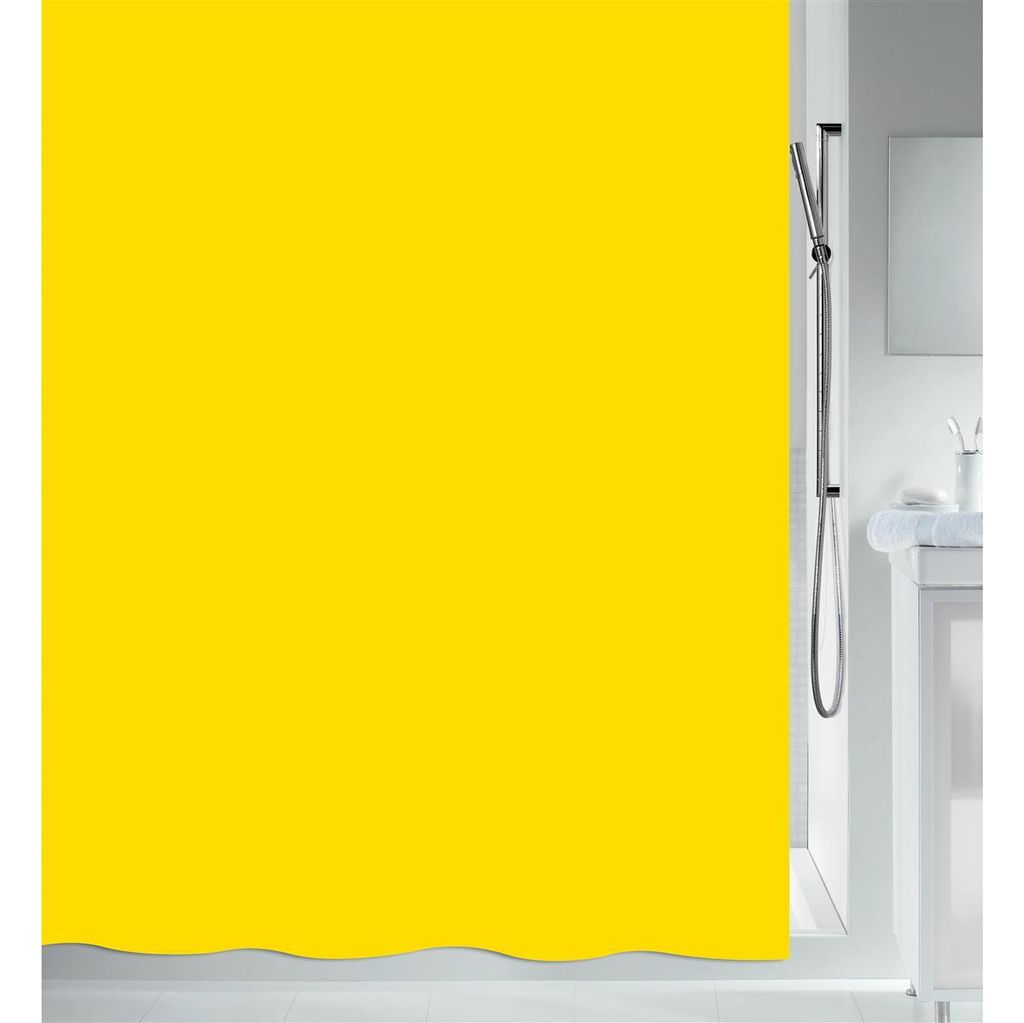 Spirella Anti-Schimmel Duschvorhang "Bio" Anti-Bakteriell, waschbar, wasserdicht PEVA 180x200cm Gelb