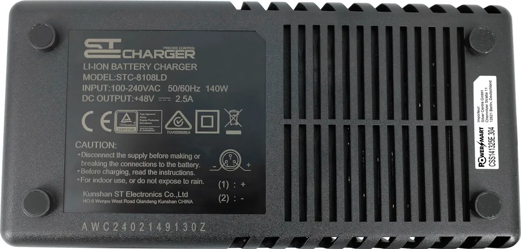 Chargeur pour vélo électrique PowerSmart 48V 2,5A - Haute Performance