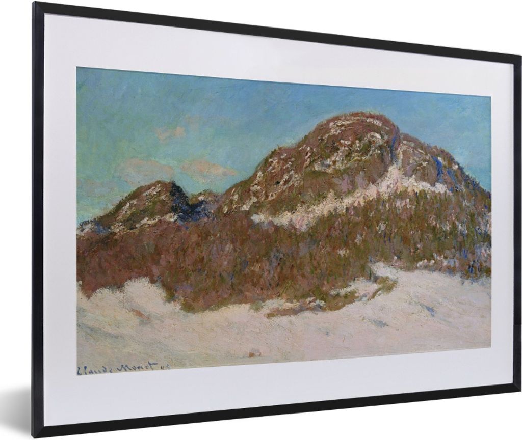 MuchoWow Gerahmtes Poster Berg Kolsaas - Gemälde von Claude Monet 60x40 cm - Poster mit Schwarzem Bilderrahmen Wandposter Rahmen Foto Bilder - S...