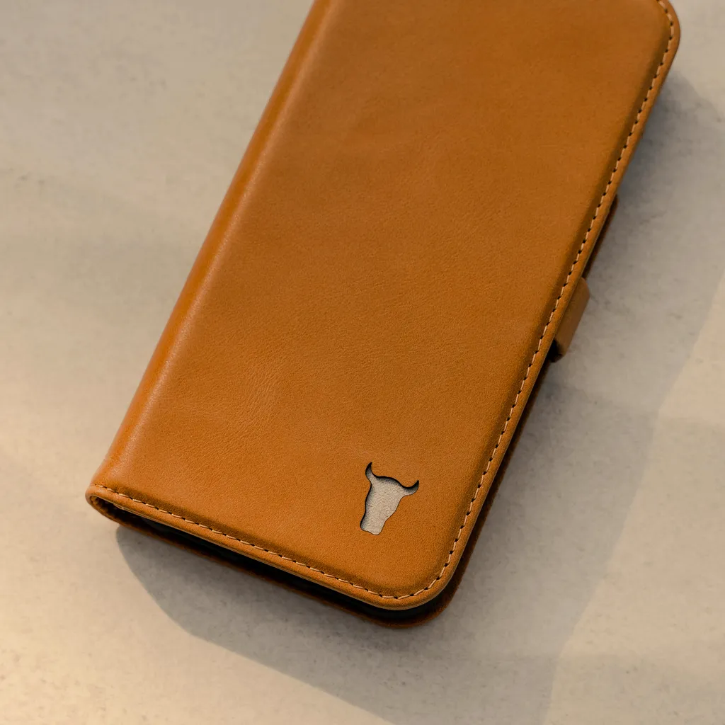 Custodia Portafoglio iPhone 12 TORRO in Pelle Marrone Chiaro - Stand - 7