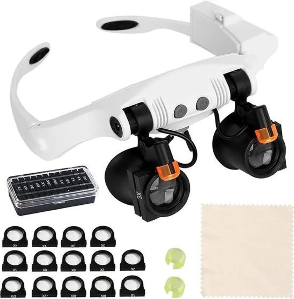 Lunettes Loupes LED avec 7 Grossissements de 3x à 15x pour Atelier