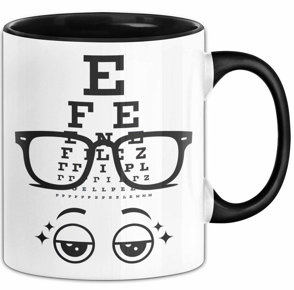 Optiker Tasse Geschenk Lustige Geschenkidee Spruch Für Seh Experten (Schwarz)