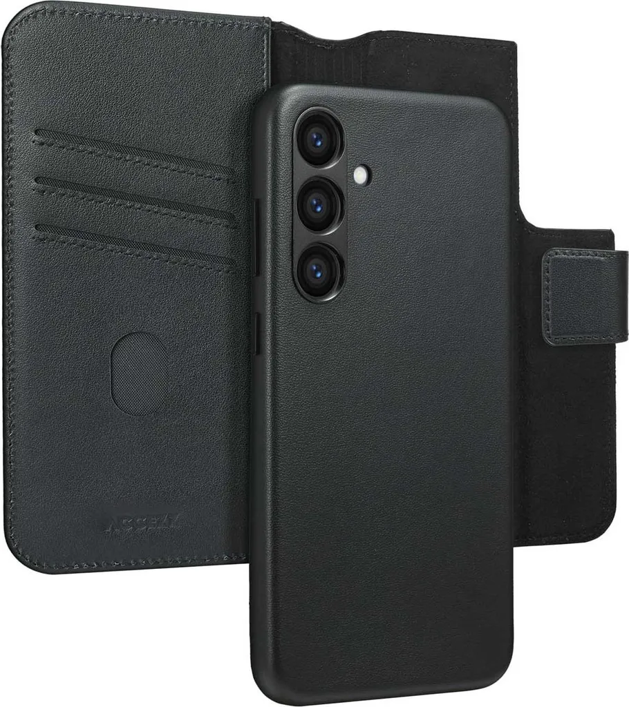 Cover MagSafe Accezz Samsung S23 FE - Wallet 2 in 1 Pelle Nera