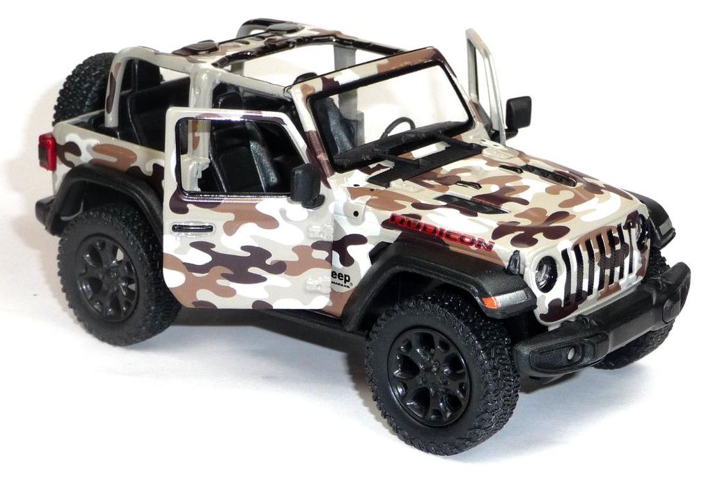 Jeep Wrangler Rubicon Modellauto ca.12,5 cm tarnfarbig braun offen camouflage