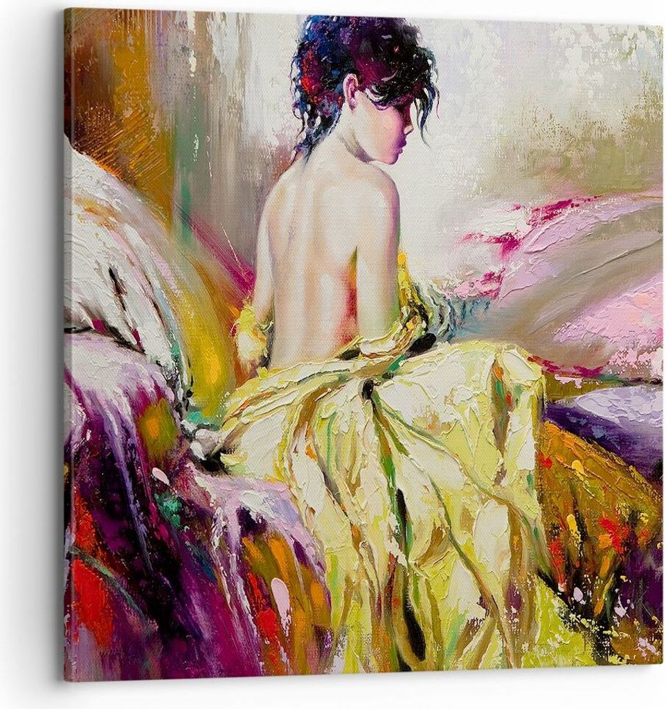 Bild auf Leinwand - Leinwandbild - Frau Modell - 70x70cm - Wand Bild - Wanddeko - Wandbilder - Leinwanddruck - Bilder - Kunstdruck - Wanddekoration...