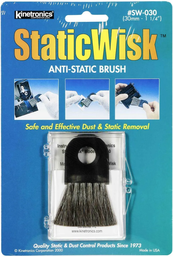 Pennello Antistatico Kinetronics SW-030 3cm - Pulizia Sicura