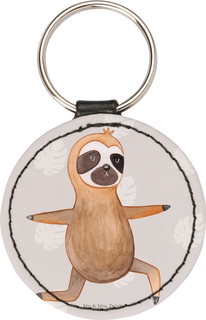 Mr. & Mrs. Panda Anhänger Faultier Yoga - Grau Pastell - Geschenk, mini schlüsselanhänger, Entspannung, schlüsselbund, kleiner, Taschenanhänge...