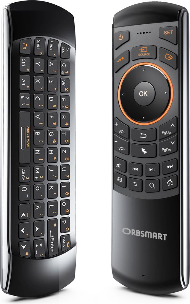 Orbsmart AM-1 Airmouse Fernbedienung mit deutscher Tastatur (QWERTZ) für Android / Windows / Linux / RaspberryPi