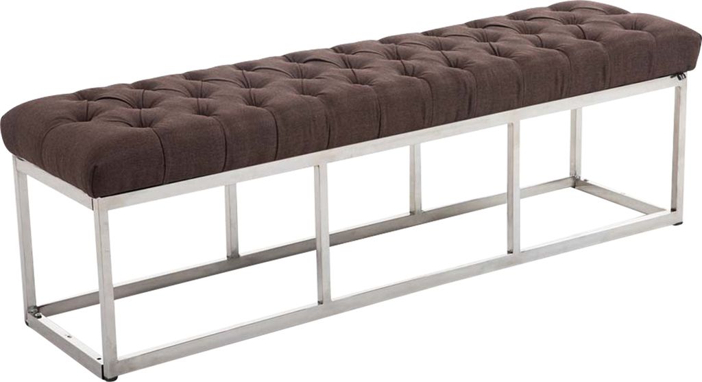 CLP Sitzbank Amun Stoff mit Edelstahlgestell braun Größe 150 cm