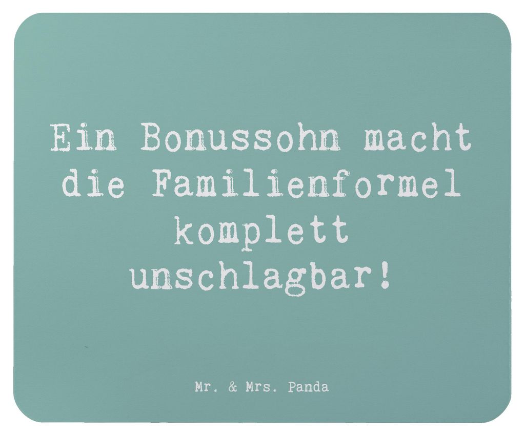 Mr. & Mrs. Panda Mouse Pad Spruch Unschlagbarer Bonussohn - Meeresbrise - Geschenk, Stiefsohn, Mauspad, Lächeln, Geburtstage, pc, Familienbindung,...