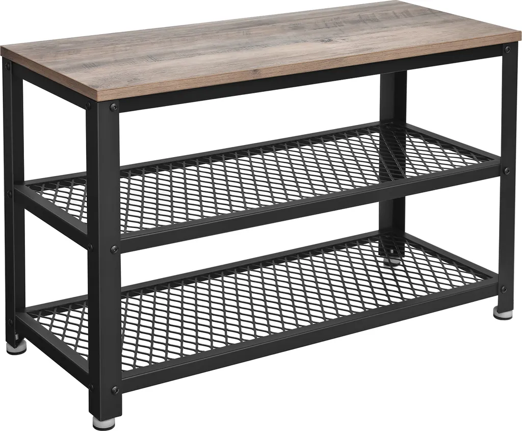 VASAGLE Banc à Chaussures Greige 73 x 45 x 30 cm - Meuble d'Entrée Compact - 2