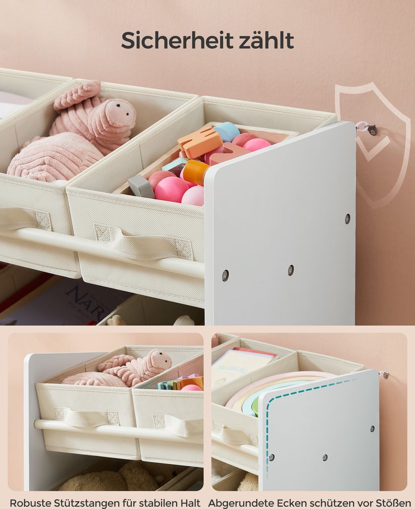 SONGMICS Spielzeugtruhe Kinderregal Kinder Bücherregal mit Produktbild 5