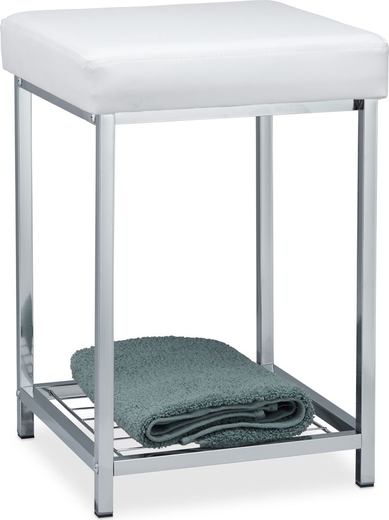 Relaxdays Hocker gepolstert, Kleiner Sitzhocker, Produktbild 