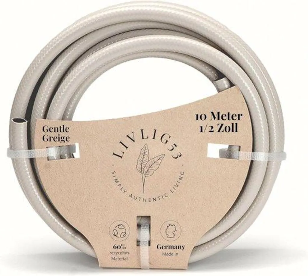 Tuyau d'arrosage de jardin 10 m en PVC robuste coloris naturel beige