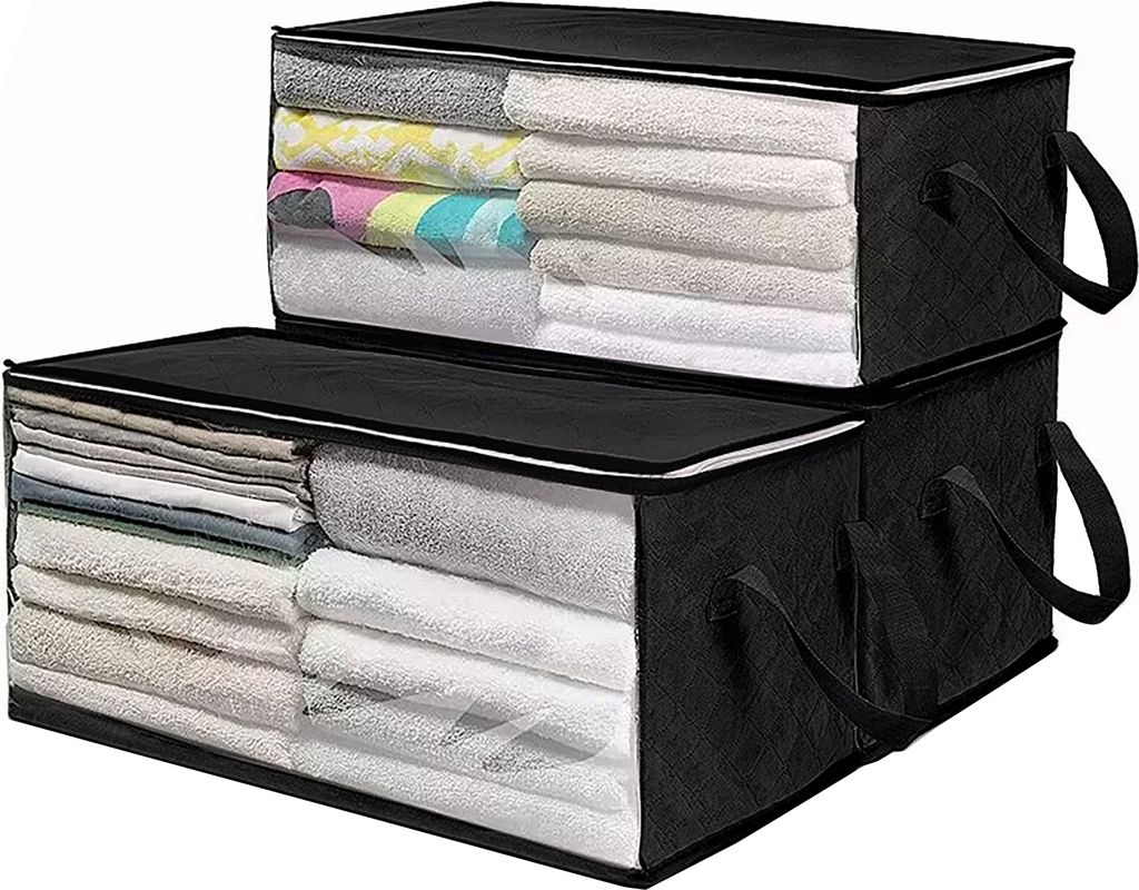 3-teilige faltbare Aufbewahrungstasche für Steppdecken, staubdicht, feuchtigkeitsbeständig, mit transparentem Fenster, Reißverschluss, große Ka...