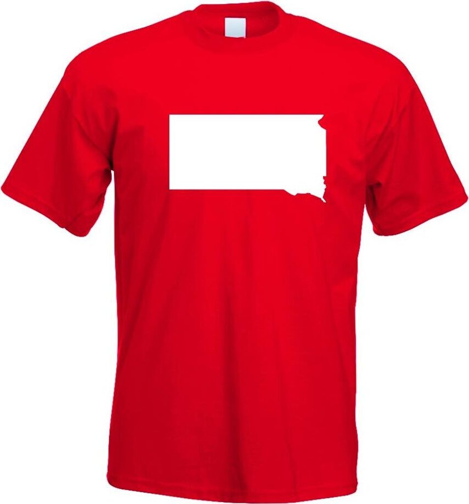 Kiwistar - T-Shirt - rot - USA - Bundesstaat - South Dakota Herren Funshirt Bedruckt Design Sprüche Spruch Motive - mit Motiv Bedruckt - Funshirt ...