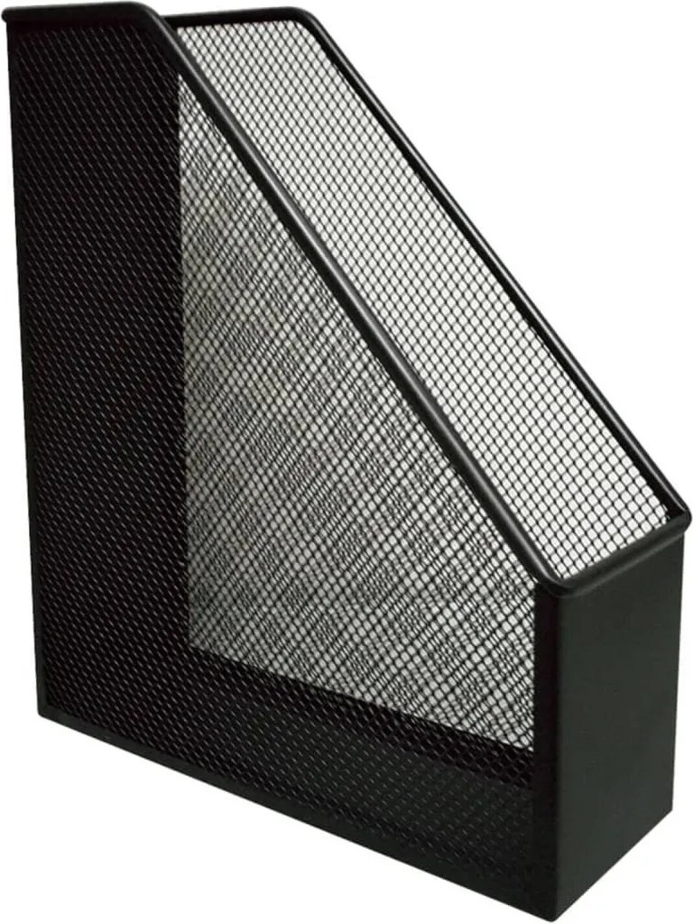 Mini Cestino Da Scrivania In Acciaio Inox Spazzolato Con Coperchio A Bilico, 1,5L, 12x12x16,5 Cm, Colore Rosso - 2