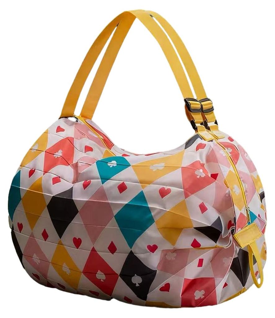 Faltbare, wiederverwendbare Einkaufstasche mit Schulter- oder Handtragegurt, waschbare Nylontasche für Einkäufe, Reisen und Outdoor-Aktivitäten